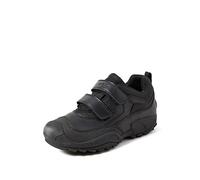 Geox New Savage Tex Black leather Kids Boys Shoes J841WB-C9999 in a Plain Man-made in Size 31