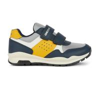 Geox J Pavel A Sneaker, Navy Ochre Yellow, 2.5 UK
