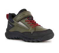 Geox Boy's J Simbyos B ABX Sneaker, Dk Green Red, 11.5