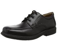 Geox Boy's Jr Federico H Shoes - Black, 5 (Youth) - Full Leather Upper, Uniform, Derby, Lace-Up, Work, Solid, Moderate Cushioning, Flat Heel, Breathable and Waterproof Membrane