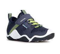 Geox Boys Jr Wader Sneaker, Navy Lime, 10 UK Child