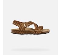 Geox Women's D BRIONIA B Flat Sandal, Bronze, 38 EU