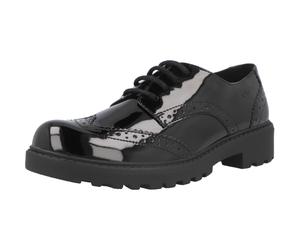 Geox Casey Black Leather Boys' Derby Shoes Comfortable Breathable School Formal