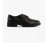 Geox Girls Casey Lace Up School Brogue, Black, Size 4 Older Black
