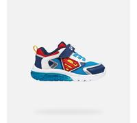 Geox Boy's J Ciberdron B Sneaker, Lt Blue Red, 1 UK