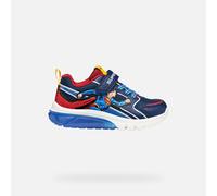 Geox Superman Lights Navy Red Kids trainers J56LBD-C0200 in a Plain Man-made and Textile in Size 26