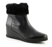Geox D Anylla Wedge Boots Women Leather Shoes Black EU 41 Low Heel