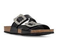 Geox D BRIONIA R Leather Womens Black Sandals - Size UK 7
