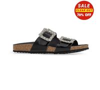 Geox D Brionia R Womens Sandals Glam Slip On Leather Summer Beach Sandals Black