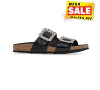 Geox D Brionia R Womens Sandals Glam Slip On Leather Summer Beach Sandals Black