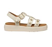 Geox D Camalei Womens Sandals Chic Flatform Summer Beach Buckle Sandal Off White