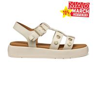 Geox D Camalei Womens Sandals Chic Flatform Buckle Summer Beach Off White UK Size 3