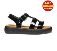 Geox D Camalei Womens Sandals Chic Flatform Summer Beach Patent Sandals Black