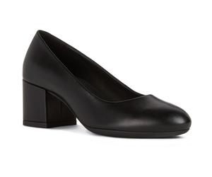 Geox D ELEANA A Leather Bovine Full Grain Womens Black Heels - Size UK 3