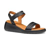 Geox Women's D MELICONIA E Wedge Sandal, Black, 6 UK