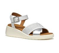 Geox D MELICONIA G, Women’s Wedge Sandal, White,