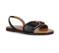 Geox D Naileen Flat Sandal, Black, 2.5 UK