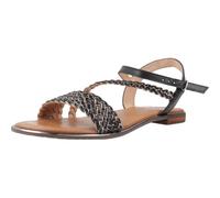 Geox Women's D Sozy Plus D Slide Sandal, Black/Gun, 5 UK