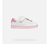 Geox J Eclyper Girl F Trainers, White/DK Pink, 30 EU