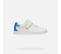 Geox J Eclyper Girl A Sneaker, White Bluette, 6 UK
