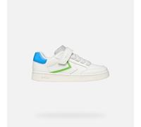 Geox J Eclyper Boy A Trainers, White/Light Green, 36 EU