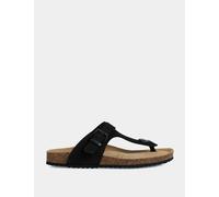Geox female Leather Flat Sliders - 6 - Black, Taupe,Black