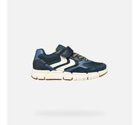 Geox J Flexyper Boy B Sneaker, Navy Yellow, 10 UK Child
