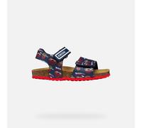 Geox J Ghita Boy C Sandal, Navy/Red, 25 EU