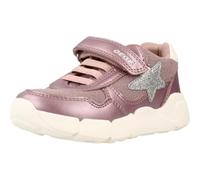 GEOX Infant Girls Flextyper Velcro Trainers Dark Pink/Silver 26