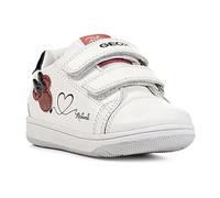 Geox Girls' B New Flick Girl Trainers, White Red, 3.5 UK
