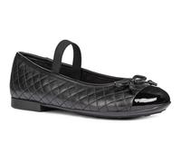 (12.5 UK Child, Black) Geox Girls Bow Leather School Shoes