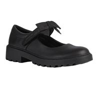 (10 UK Child, Black) Geox Girls Casey Ballerina Bow School Shoes