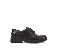 Geox Girls Casey Lace Up School Brogue, Black, Size 1 Older Black