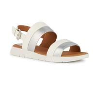 Geox Girls' D Dandra A Sandals, White silver, 6.5 UK