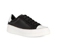 Geox Girls' D Jaysen Trainers, Black White, 5 UK
