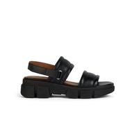 Geox Girls' D Lisbona AWedge Sandal, black, 3.5 UK