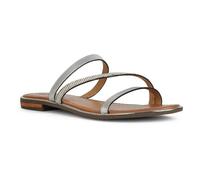 Geox Girls' D Sozy Plus AFlat Sandal, silver, 6.5 UK