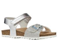 Geox Girl's J Adriel C Sandal, Silver, 9 UK