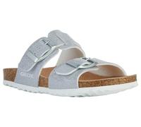 Geox Girl's J Adriel E Sandal, Silver, 31 EU