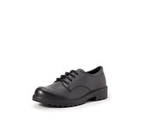 Geox Casey Smooth Leather Lace Up School Shoe, Black, Size 1.5 Older Black