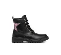 Geox J Casey Girl G Ankle Boot, Black/LT Rose, 3.5 UK