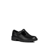 (13 UK Child, Black) Geox Girls J Casey G. E Leather School Shoe