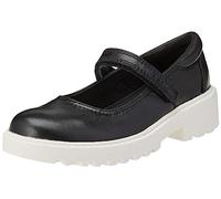 Geox J Casey Girl P Ballet Flat, Black White, 2.5 UK