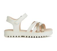Geox Girls' J Coralie Gir Sandal, White Platinum, 6.5 UK