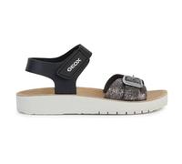 Geox Girls J Costarei Gi Sandal, Black, 7 UK Child