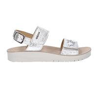 Geox Girls J Costarei Gi Sandals, Silver, 4 UK