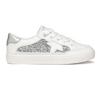 Geox J GISLI Girl B Trainers, White/LT Silver, 38 EU
