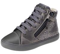 Geox Girl's J Gisli B Sneaker, Dk Grey Silver, One Size