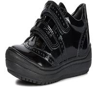 Girl's GEOX HADRIEL G G Girls Leather Touch Fasten School Shoes Patent Black