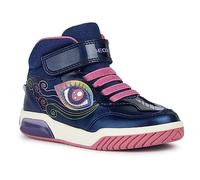 Geox Girls' J Inek Girl Trainers, Navy Multi-Coloured, 8.5 UK